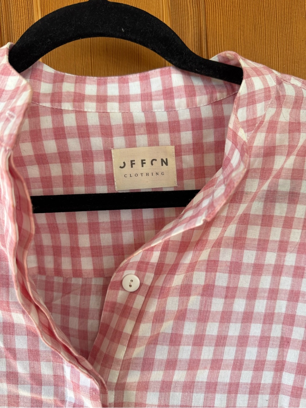 JFFCN Clothing Pink Gingham Button-Up Blouse